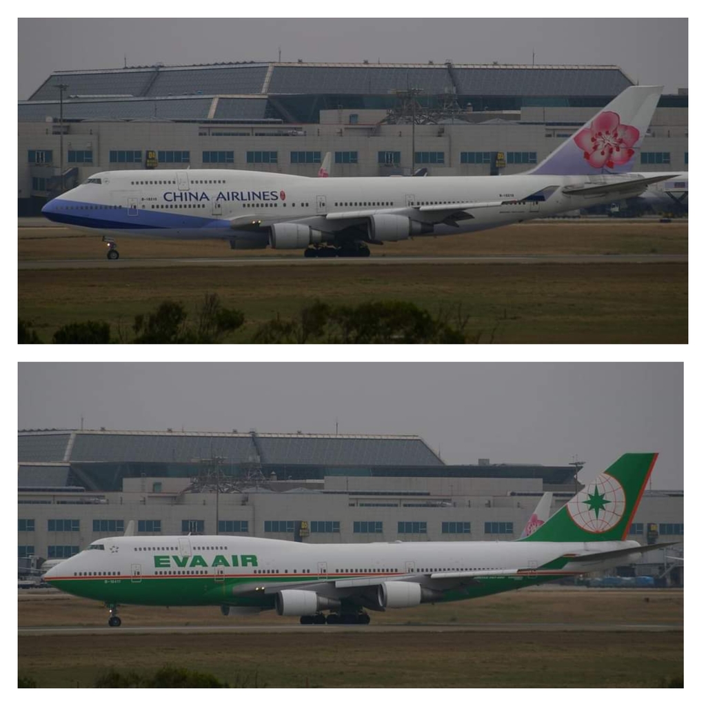 華航和長榮航空的波音B747-400型巨無霸客機 - 文章用照片