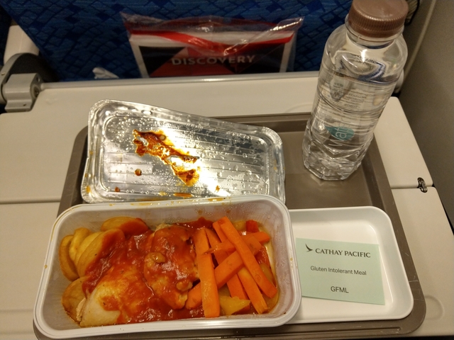 國泰航空香港飛台北CX464班機無麩質餐!